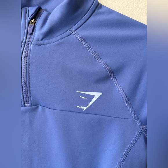 Gymshark Blue Quarter Zip Long Sleeve Active Top | Size XS - Picture 5 of 9